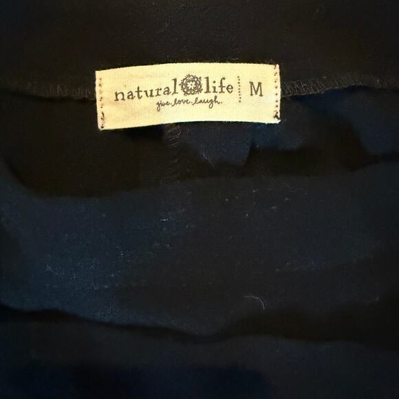 Natural Life Black Wide Leg Jumpsuit Women Medium Linen Blend Boho Festival - Picture 5 of 8